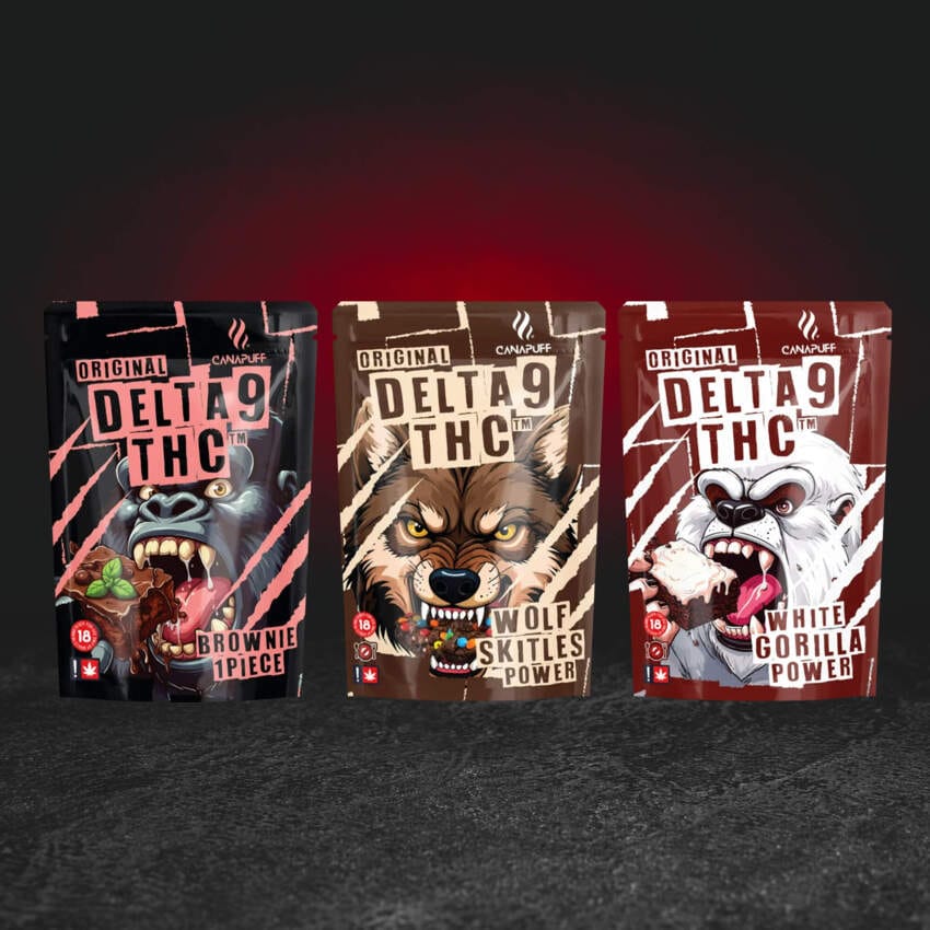 TH Happy Brownie – három változatból álló kollekció White Gorilla Power, Gorilla Power és Wolf Skittles Power, TH kannabinoiddal, Kratom World