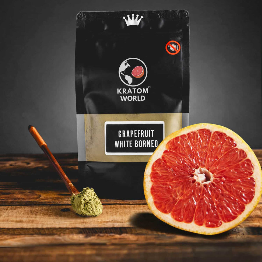 Kratom World Grapefruit White Borneo ízű gyümölcsös Kratom White grapefruit grapefruit