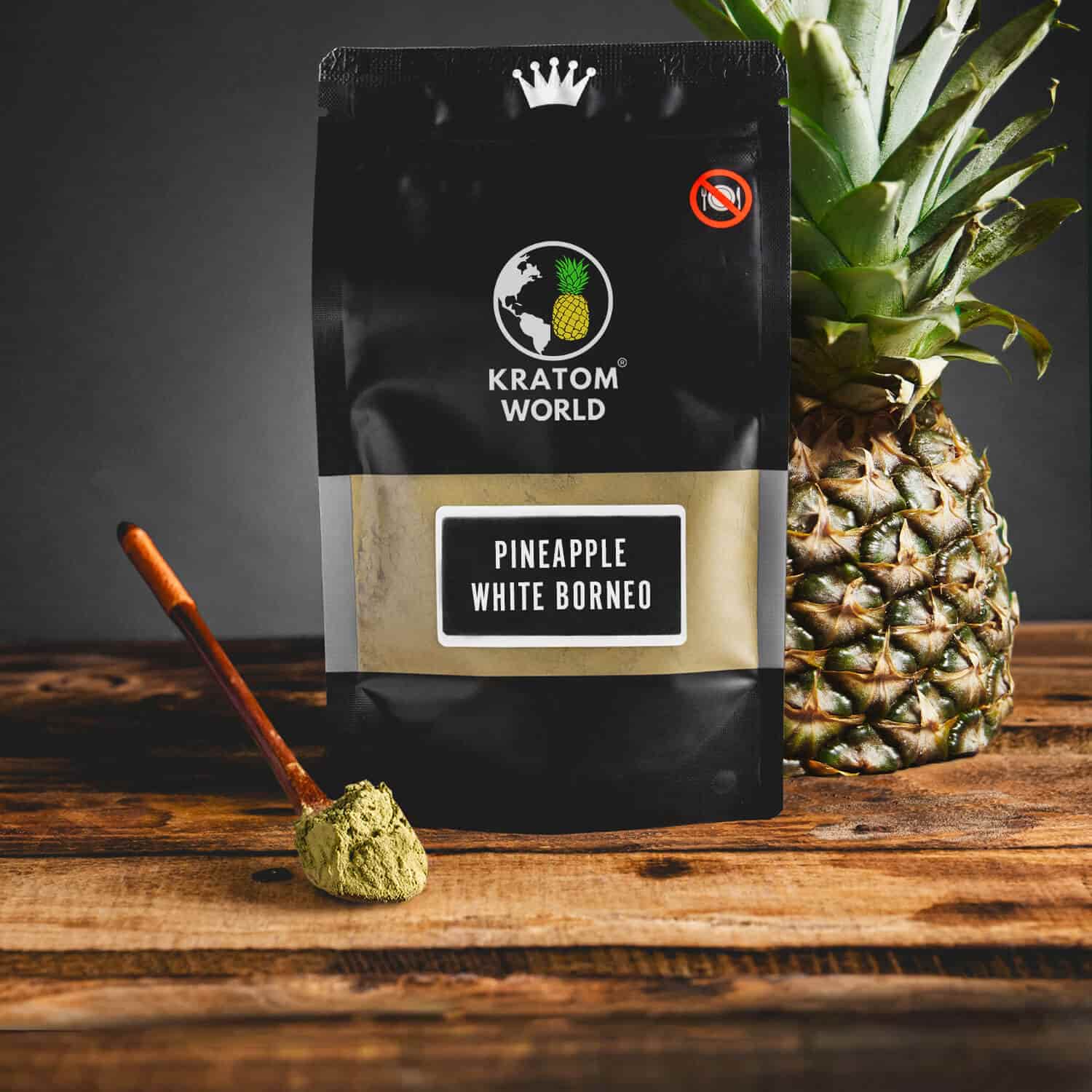 Kratom World Pineapple White Borneo ízű, gyümölcsös Kratom Ananász fehér