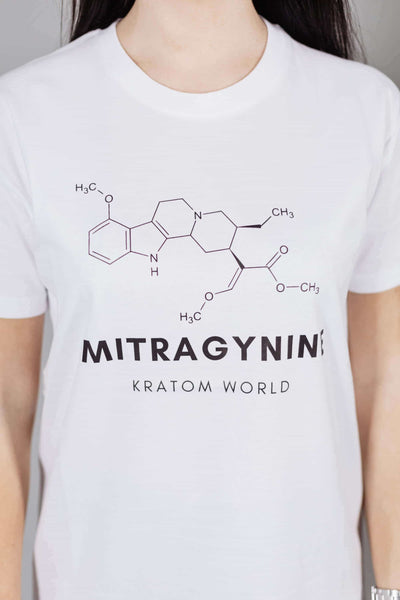 Kratom World tričko Mitragynine dámské detail designu